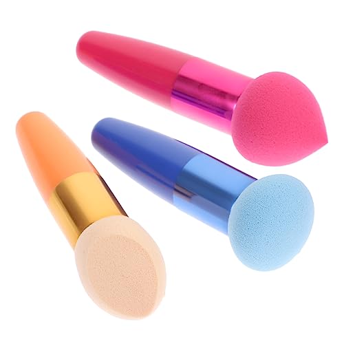 POPETPOP 3 Stück Make up Schwämmchen Für Flüssigfoundation Und Concealer Eckiger Wassertröpfchen Schwamm Wiederverwendbar Kosmetikpinsel Für Frauen in Zufälligen Farben von POPETPOP
