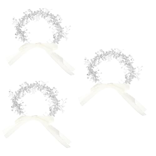 POPETPOP Haarschmuck 3st Perle Und Diamant-stirnband Kinderhaarschmuck Für Mädchen Hochzeitshaarschmuck Für Bräute Mädchen Schmuck Schmücken Europäisch Und Amerikanisch Strasssteine Braut von POPETPOP