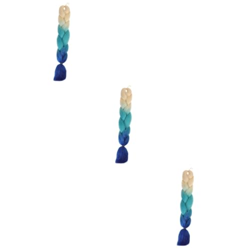 POPETPOP 3 Stück Pferdeschwanz-verlängerung Haarteil Synthetische Perücken Farbverlauf Dreifarbiges Haargeflecht Für Frauen Und Mädchen Modisches Styling von POPETPOP