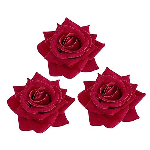 POPETPOP 3st Rosafarbene Haarspange Französische Haarnadel Blumenkopfschmuck Für Frauen Haarspangen Für Damen Catrina Kostüm Für Damen Florale Haarnadeln Haarnadel Rose Stoff Braut von POPETPOP