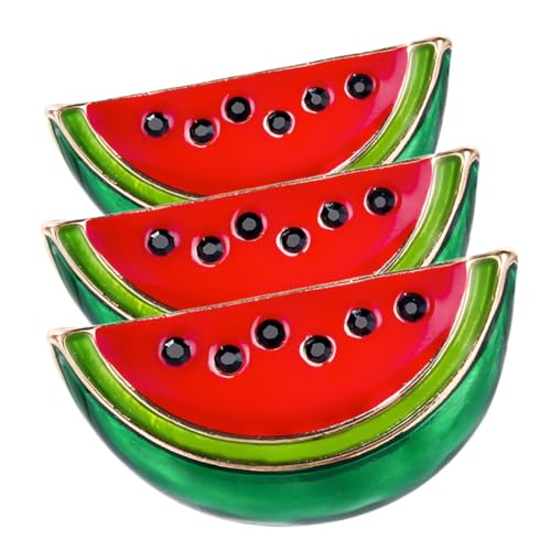 POPETPOP 3 Stück Teiliges Cartoon Wassermelonen Broschen Anstecknadeln für Kleidung Modische Shirt Collar Clips Wiederverwendbare Accessoires für Damen Vielseitig für Alltag und von POPETPOP