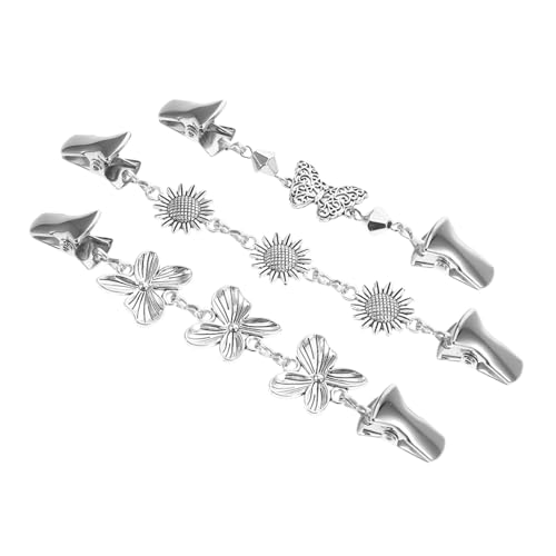 POPETPOP 3 Stück Teiliges Retro Cardigan Clips Dekorative Metallbroschen mit Blumen und Schmetterlingsdesign Vielseitige Strickjacken und Schalclips für Damen Modische Kleidungsklammern von POPETPOP