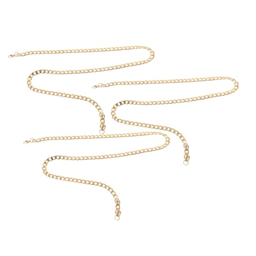 POPETPOP 3 Stück Titanstahl Halsketten für Herren Goldfarbene Punk Gliederkette Robuste Rapper Ketten Vielseitiges Hip Hop Schmuck Accessoire von POPETPOP