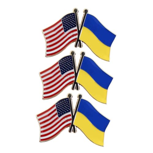 POPETPOP 3 Stück Usa Kreuz Doppel Flaggen Brosche Anstecknadel aus Legierung Vielseitiger Schal und Kleidungs Broschen Pin Dekoratives Abzeichen für Jacken und Taschen von POPETPOP