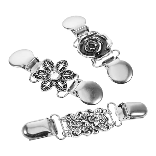 POPETPOP 3 Stück Vintage Stil Sweater Clips aus Metall Strickjacken Clips Klassischer Schal und Kleidverschluss Langlebige Broschen für Damen Vielseitige Strickjacken und Pullover von POPETPOP