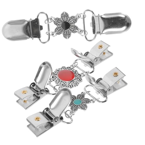 POPETPOP 3 Stück Vintage Sweater Clips aus Metall Rostfrei und Langlebig Cardigan Broschen mit Retro Design für Damen Stilvolle Schal Clips zur Dekoration und Fixierung von Pullovern und von POPETPOP