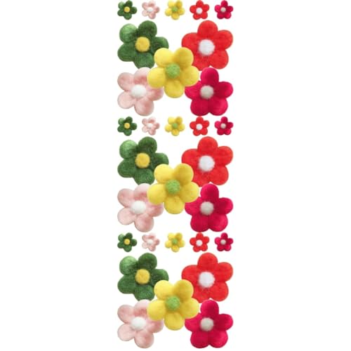 POPETPOP 30 Stk Zubehör Für Haargummis Kleidungspatch Schöne Reize Süße Filzgleiter Hut Charme Blumenapplikation Selber Machen Plüschblume Wolle Schlüsselanhänger Mädchen Wollfilz von POPETPOP