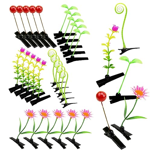 POPETPOP 30st Simulations-pflanzenhaarspange Schmetterling Kopfschmuck Haarspange Pflanzenhaarspangen Haarspange Sprießen Kleine Grasspange Haarschmuck Bohnenzähne Mädchen Kind Metall von POPETPOP