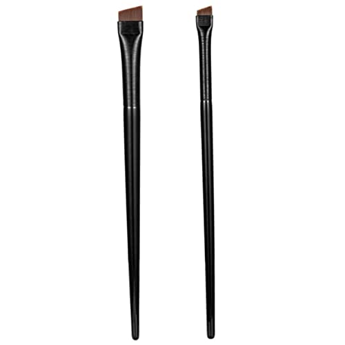 POPETPOP 3sätze Abgewinkelter Eyeliner Pinsel Aus Weichen Borsten Für Präzises Make-up Flacher Pinsel Für Augenbrauen Und Eyeliner Leichter Griff Für Professionelle Anwendung Und von POPETPOP