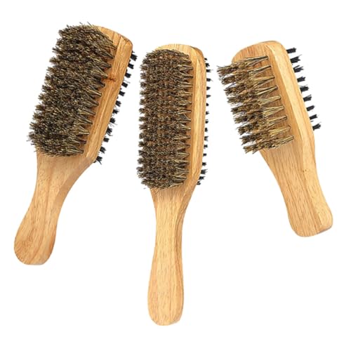 POPETPOP 3stücke Doppelseitige Bartbürste Für Männer Mit Nylonborsten Bartpflegebürste Für Friseure Und Heimgebrauch Effektives Haarstyling-tool Lose Haare Entfernen von POPETPOP