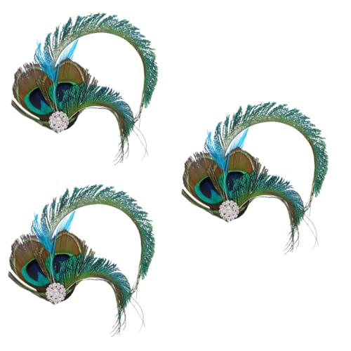 POPETPOP 3st Chinesische Kopfbedeckung Chinesische Neujahr Haarspangen Haarnadel Aus Jade Haarspange Aus Jade Accessoires Für Die Frisur Pfau Haarnadel Perlenclips Kristall Tellerform von POPETPOP