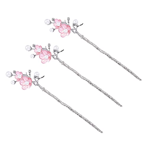 POPETPOP 3st Haarnadel Haarstab Quaste Haargabel Aus Metall Traditionelles Blumenhaar Hanfu-haarstab Lotosblüten-haarstäbchen Asiatisches Haar Haarperlen Zinklegierung Schal Damen Klassisch von POPETPOP