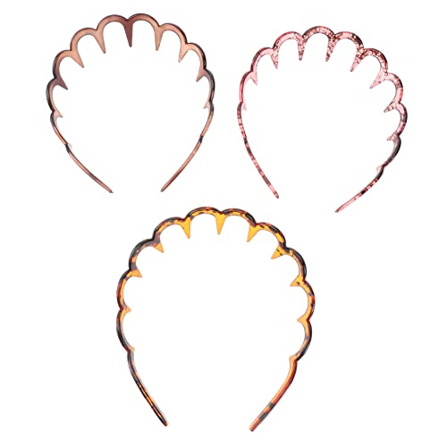 POPETPOP 3st Zähne Kämmen Haarbügel Spiralförmiges Stirnband Haarbänder Männer Haarband Kunststoff Zähne Kamm Stirnband Stirnbänder Mit Zahngriffen Zick-zack-stirnband Mann Schal Mode von POPETPOP