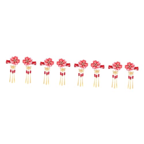 POPETPOP 4 Paare Haarnadel Kanzashi-blumen-haarspange Kimono-blumen-kanzashi-entenschnabel-haarspangen Qipao-haar Vintage Haarspange Japanisch Quaste Jahrgang Bettwäsche Aus Baumwolle Braut von POPETPOP