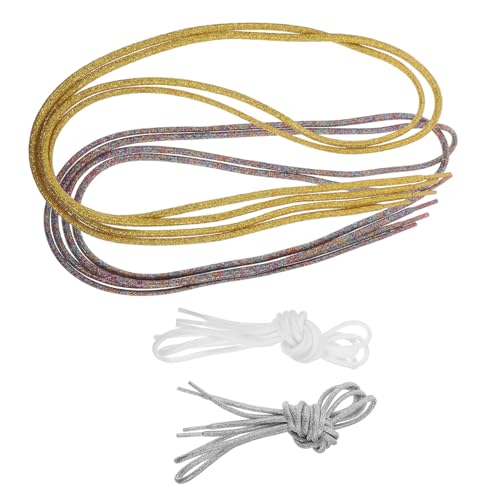 POPETPOP 4 Paare Schnürsenkel Metall Draht Rund Schnürbänder Ersatz Schnürsenkel für Damen Herren Sportschuhe Freizeit Verstellbar Strapazierfähig von POPETPOP