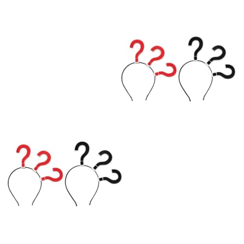 POPETPOP 4stücke Fragezeichen Stirnband Kreatives Kopfaccessoire Für Festival Und Partys Lustiges Headdress Rot Und Schwarz Einzigartiges Haaraccessoire Für Jeden Anlass von POPETPOP