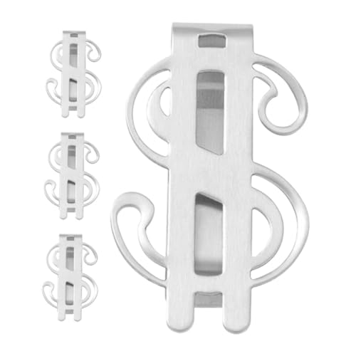 POPETPOP 4 STÜCKE Teiliges Geldklammer Schlanker und Robuster Geldclip für Bargeld und Karten Minimalistisches Design Leicht und Tragbar Multifunktionaler Geldscheinklammer für Büro und von POPETPOP