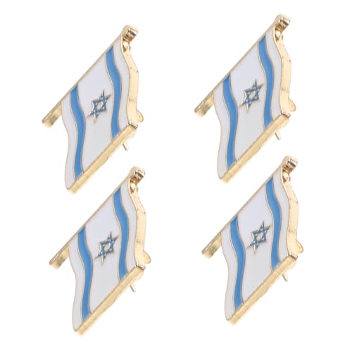 POPETPOP 4 Stück Brosche Anstecknadel Für Anzugjacke Mode Mit Israelischer Flagge Feine Stifte Anstecknadeln Israelisches Souvenir Sammlerstück Mit Israel-flagge Jackennadel Legierung von POPETPOP