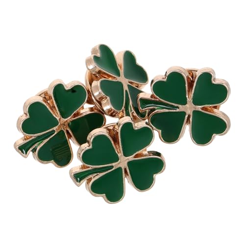 POPETPOP 4 Stück Damen Broschen Anstecknadeln Vintage Emaille Vierblättriges Kleeblatt Schmuck Accessoire für Kleidung und Party mit Langlebigem Legierungsmaterial und Modischem Design von POPETPOP