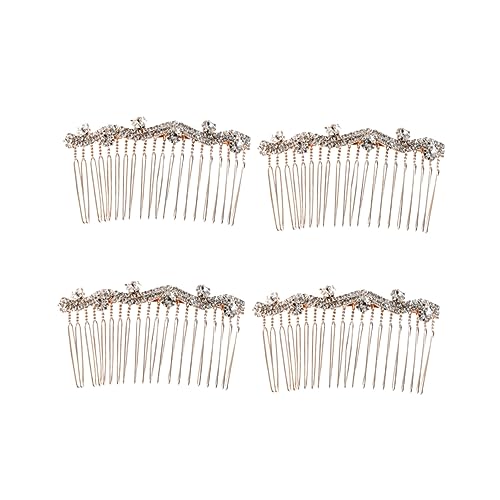 POPETPOP 4 Stück Dekorative Haarkämme Für Damen Pony-haarnadel-clips Brauthaarkamm Knallkamm Haarspangen Mit Zähnen Kämmen Haareinsatzkamm Hochzeit Haarkamm Brautjungfer Schmuck Südkorea von POPETPOP