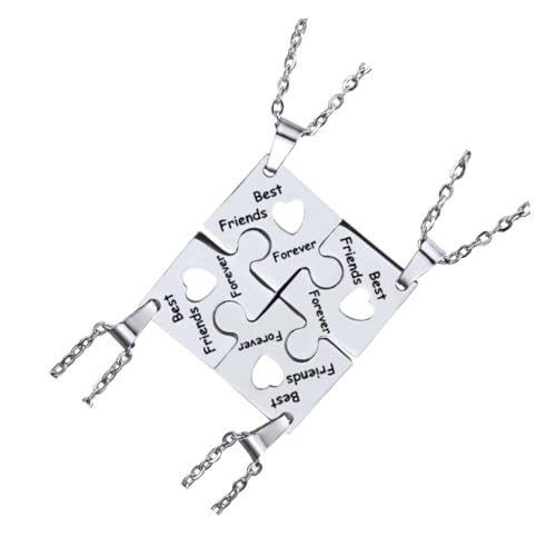 POPETPOP 4 Stück Freundschafts Choker Halskette für Damen Freundinnen Eleganter Schmuck mit Schlichtem Design Stilvolle Geschenkidee für Freundinnen Modisch und Vielseitig Tragbar von POPETPOP