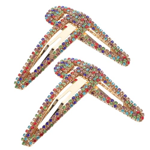 POPETPOP 4 Stück Große Metall Haarspangen mit Strass Robuste Legierung Sicherer Entenmaulverschluss Funkelnde Haarclips für Damen und Mädchen Vielseitige Farbwahl für Stylische Looks und von POPETPOP