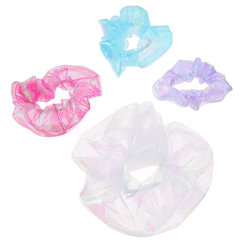 POPETPOP 4 Stück Haarring Slip-haargummis Satin-haargummis Elastisches Haar Schal Scrunchie Haarwickel Aus Satin Haarwickel Für Frauen Elastizität Haarschmuck Stoff Fräulein von POPETPOP