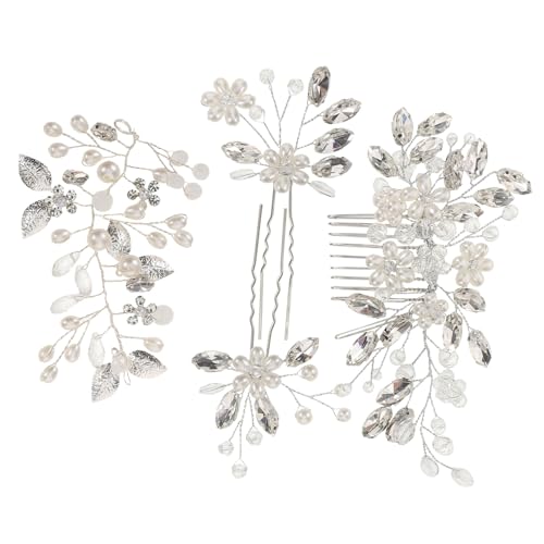 POPETPOP 4 Stück Handgefertigtes Teiliges Vintage Haarkamm mit Perlen und Chinesischer Stil Haarschmuck Wiederverwendbar Leicht Geeignet für Bräute Damen und Mädchen von POPETPOP