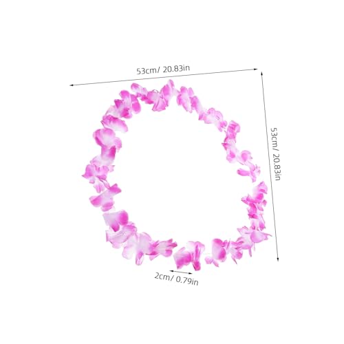 POPETPOP 4 Stück Hawaiianisches Teiliges Schmuckset Blumenmuster Halskette Stirnband und Armband Langlebig und Farbbeständig für Strandpartys Hochzeiten und Tropische Luau Feiern von POPETPOP