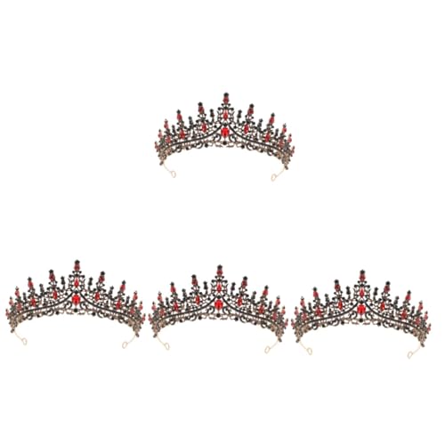 POPETPOP 4 Stück Krone Kopfschmuck für die Braut Haarschmuck für schwarze Mädchen Tiara Haarschmuck für die Hochzeit Hochzeitsdiademe für die Braut Hochzeitskleid Kopfbedeckung Zubehör von POPETPOP