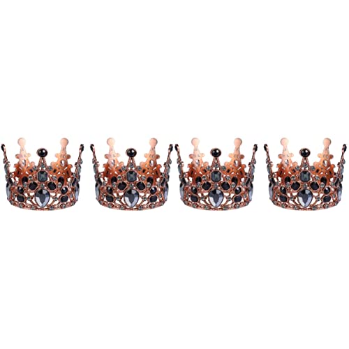 POPETPOP 4 Stück Krone Zum Kindergeburtstag Strass Für Mädchen Mini-kronen-kuchenaufsatz Metal-party Tiara-krone Für Kinder Kuchen Tiara Topper Barocke Prinzessin Baby Metall Barock- Jacke von POPETPOP