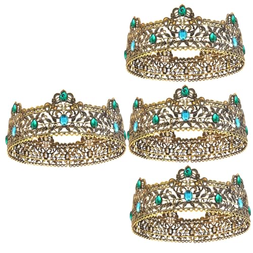 POPETPOP 4 Krone für Brautmänner Glitzerparty Parteibevorzugung damen accessoires hochzeitsschmuck Vintage-Haarschmuck Herrenkostüme Glitzer-Party-Krone Vintage Cosplay von POPETPOP