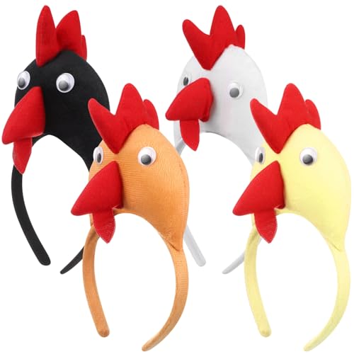 POPETPOP 4 Stück Kopfbedeckung Maskerade Haarbänder Stirnband Kostüm Kreativer Kopfschmuck Henne-Stirnband Tierhüte Für Partygeschenke Zoo-Haarband Abschlussball-Stirnband von POPETPOP