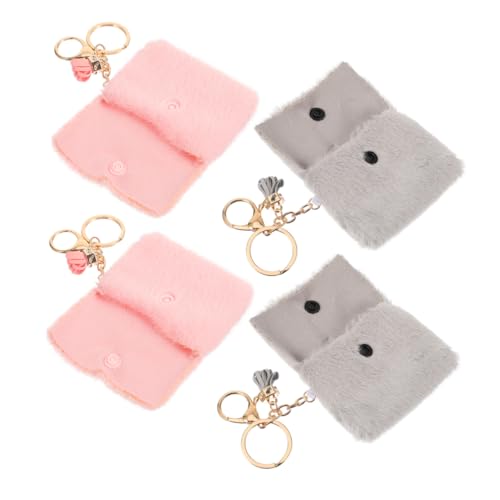 POPETPOP 4 Stück Mini Geldbörsen mit Schlüsselanhänger Kleine Bunte Münztaschen aus Strapazierfähigem Material Tragbare und Vielseitige Portemonnaies für Damen und Reisen Praktische von POPETPOP