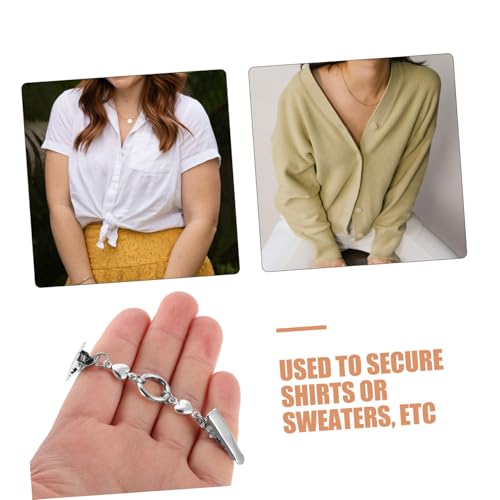 POPETPOP 4 Stück Pullover Clips aus Langlebiger Legierung Vintage Stil Vielseitige Strickjacken und Schalverschlüsse Robuste Hemdclips für Damen Kompakt und Einfach zu Tragen von POPETPOP