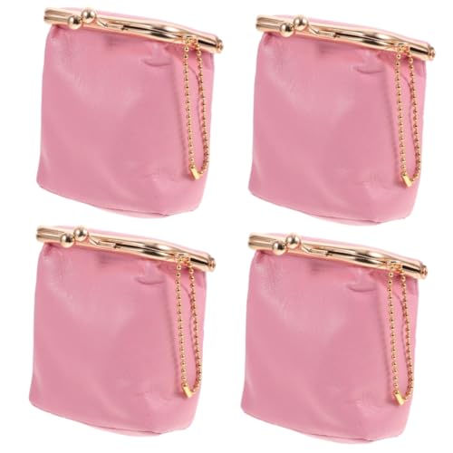 POPETPOP 4 Stück Quadratische Lippenstiftschachtel Halter Für Lipgloss-etui Lippenstiftbeutel Mit Schnalle Reise-Lipgloss-Tasche Outdoor-dekor Mädchen Aufbewahrungskiste Schaffell Handheld von POPETPOP