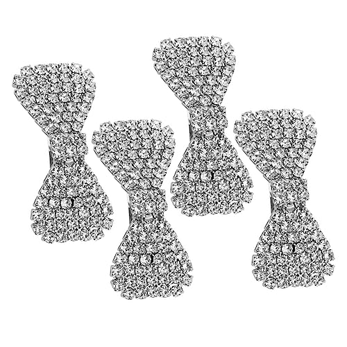 POPETPOP 4 Stück Schleife Haarnadel Haarspange Mit Schleife Hochzeit Glitzer Haarspange Glitzer Kopfschmuck Hochzeit Bowknot-haarnadeln Mädchen Braut Großer Bogen Legierung Strass von POPETPOP