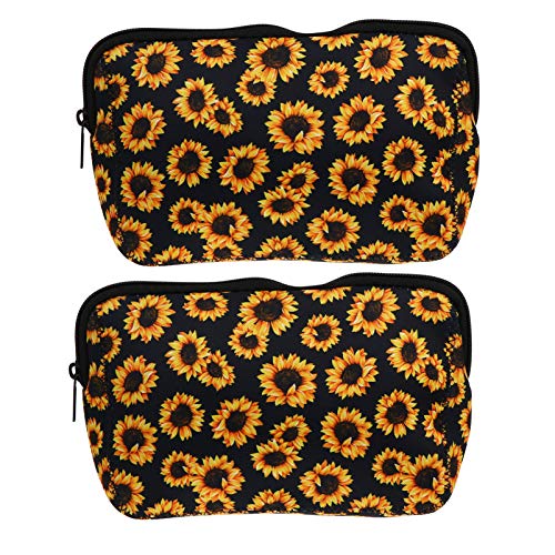 POPETPOP 4 Stück Sonnenblumen-Kosmetiktasche Kosmetiktasche Mit Reißverschluss Organizer Für Make-up-Pinsel Make-up-Taschen-Organizer Bilden Natürliches Gummi Reisen Tragetasche von POPETPOP