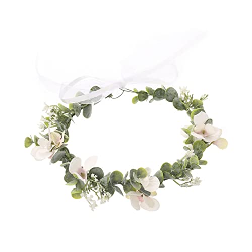 POPETPOP 4 Stück Stirnband Hochzeit Haarkranz Novia-kleider Feenkostüm Für Damen Kopfbedeckungen Umstandskleid Für Fotoshooting Haarschmuck Weiß Krone Braut Die Blumen Beflockung von POPETPOP