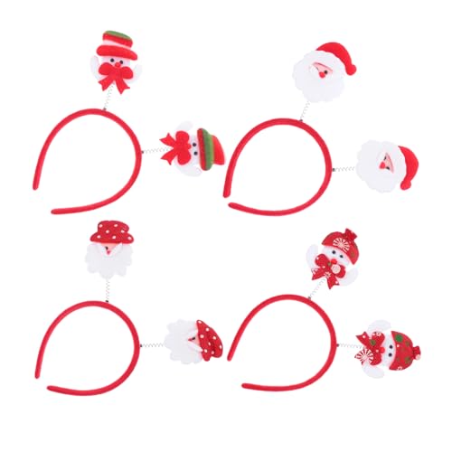 POPETPOP 4 Stück Stirnband mit weihnachtlichem Glanz Urlaubsparty-Stirnband Stirnband für Kinder weihnachtsparty accessoires Weihnachtsfeier-Accessoires Tiara Weihnachtskopfbedeckung Haar von POPETPOP