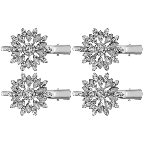 POPETPOP 4 Stück Strass-blumen-haarspange Haarschmuck Für Frauen Haarspangen Für Damen Haarspange Rsvelte Haarspangen Haarschmuck Für Damen Hochzeit Strass-legierung Südkorea Fräulein von POPETPOP