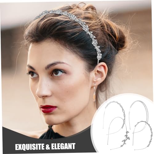 POPETPOP 4 Stück Teiliges Braut Stirnband mit Funkelnden Strasssteinen Leichtes und Komfortables Haarschmuck Accessoire für Damen Kopfbedeckung für Hochzeit und Festliche Anlässe von POPETPOP