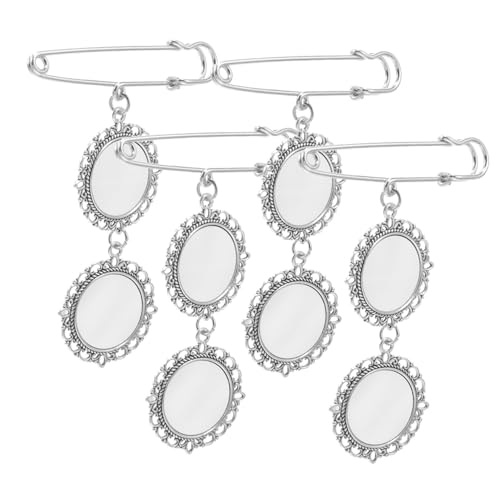 POPETPOP 4 Stück Teiliges Brooch Pin aus Langlebiger Zinklegierung DIY Blanko Anstecknadeln für Wärmeübertragungsdruck Vielseitige Schmuckanhänger für Kleidung und Accessoires zum Basteln von POPETPOP