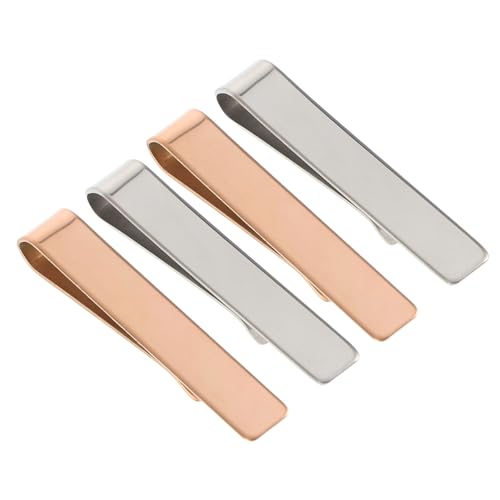 POPETPOP 4 Stück Teiliges Edelstahl Krawattenklammer Herren Spiegelglanz Tie Clip Stark Haltbar Elegant für Anzug Business Hochzeit Formelle Anlässe von POPETPOP