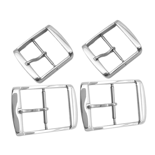 POPETPOP 4 Stück Teiliges Edelstahl Uhrenarmband Schließe Polierte Dornschließen Langlebiger Ersatz für Herren Uhrenarmbänder Einfache Verstellbarkeit und Klassisches Silbernes Design von POPETPOP