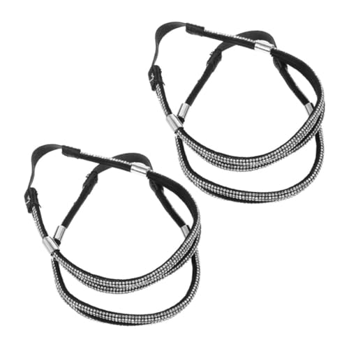 POPETPOP 4 Stück Teiliges Elastische Fersenriemen mit Strasssteinen Verstellbare Rutsch Schuhriemen für Damen High Heels Dekorative Sichere Schuhbänder für Lose Schuhe und Langlebig von POPETPOP