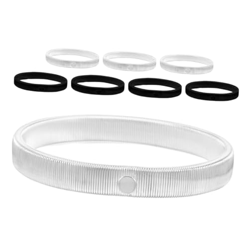 POPETPOP 4 Stück Teiliges Elastische Metall Coil Wrap Armbänder für Hemdärmelhalterung Robuste Stilvolle Manschettenbänder in Silber und Schwarz für Damen und Herren Vielseitig für Alltag von POPETPOP