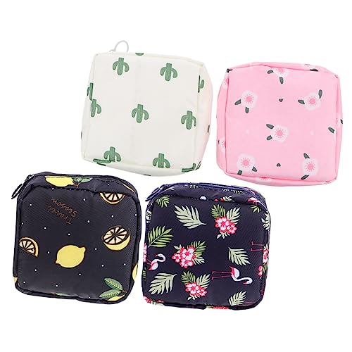 POPETPOP 4 Stück Teiliges Große Kapazität Perioden Aufbewahrungstaschen mit Reißverschluss Multifunktionale Hygienetaschen für Damenbinden Sichere und Langlebige Kleine Organizer für von POPETPOP