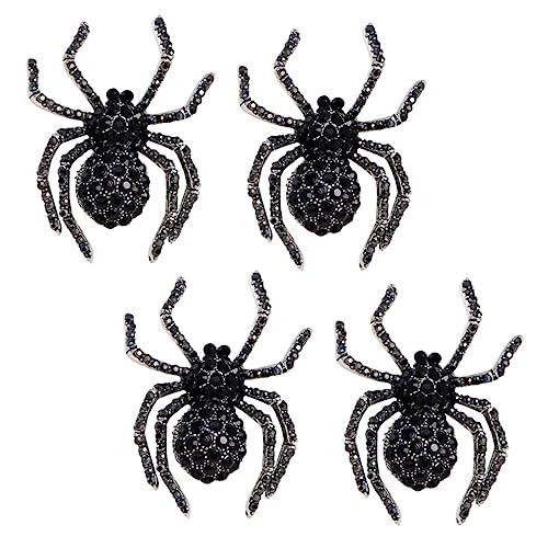 POPETPOP 4 Stück Teiliges Große Retro Spinnenbroschen mit Strass Schicke Anstecknadeln für Kleidung Halloween Dekoration für Outfits Taschen und Hüte von POPETPOP