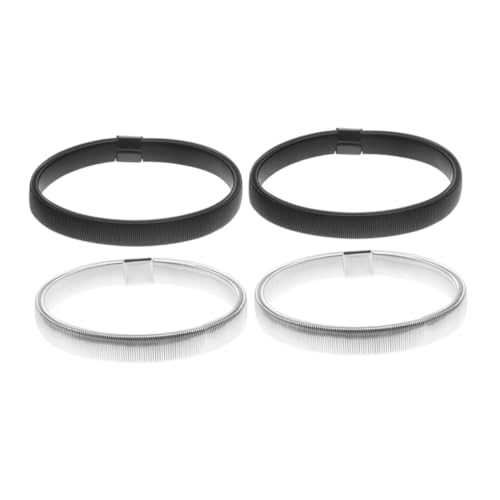 POPETPOP 4 Stück Teiliges Herren Metallarmband Elastische Rutschfeste Ärmelhalter für Hemdsärmel Verstellbare Armbänder aus Vielseitig als Bartender Sleeve Garter Schwarz und Weiß von POPETPOP